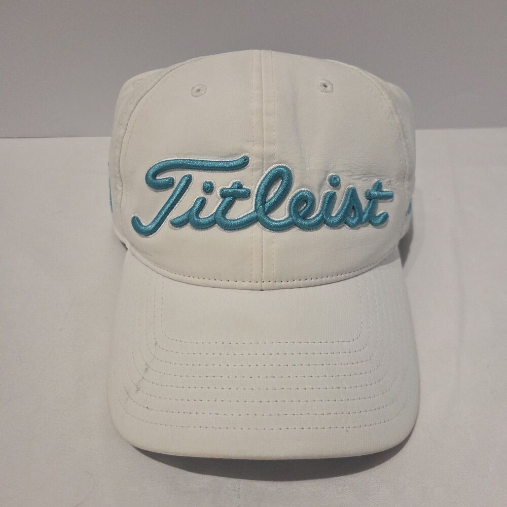 Titleist Hat Adjustable White Blue Turquoise Pro V1 Fj